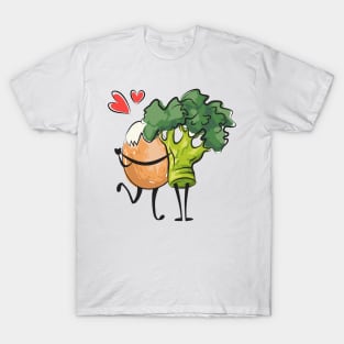 broccoli egg lover couple T-Shirt